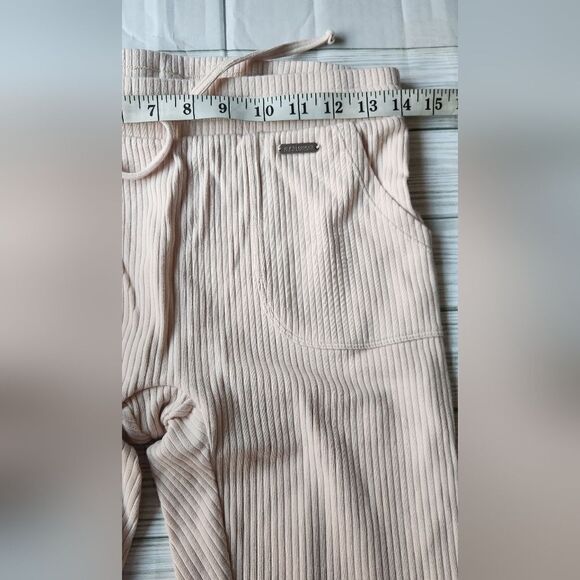 Physiq Apparel Ribbed Drawstring Pants in Cream Size Large - Picture 8 of 10